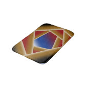 Zwart Blauw Rood Goud Ombre Afgrond Abstracte Kuns Badmat (Gekanteld)