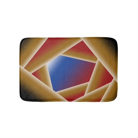 Zwart Blauw Rood Goud Ombre Afgrond Abstracte Kuns Badmat (Voorkant)