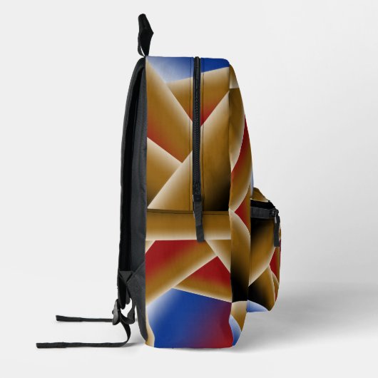 Zwart Blauw Rood Goud Ombre Afgrond Abstracte Kuns Bedrukte Rugzak (Links)