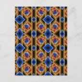 Zwart Blauw Rood Goud Ombre Afgrond Abstracte Kuns Briefkaart (Voorkant)