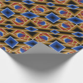 Zwart Blauw Rood Goud Ombre Afgrond Abstracte Kuns Cadeaupapier (Hoek)