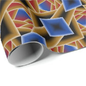 Zwart Blauw Rood Goud Ombre Afgrond Abstracte Kuns Cadeaupapier (Rol Hoek)