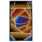 Zwart Blauw Rood Goud Ombre Afgrond Abstracte Kuns Klein Cadeauzakje (Achterkant)