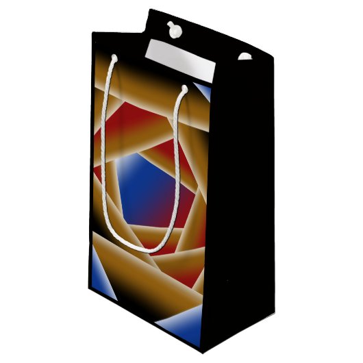 Zwart Blauw Rood Goud Ombre Afgrond Abstracte Kuns Klein Cadeauzakje (Voorkant Gekanteld)