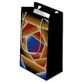 Zwart Blauw Rood Goud Ombre Afgrond Abstracte Kuns Klein Cadeauzakje (Achterkant Gekanteld)