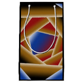 Zwart Blauw Rood Goud Ombre Afgrond Abstracte Kuns Klein Cadeauzakje (Voorkant)