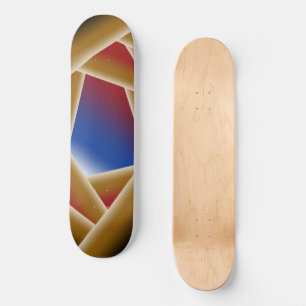 Zwart Blauw Rood Goud Ombre Afgrond Abstracte Kuns Persoonlijk Skateboard