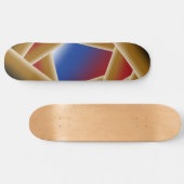 Zwart Blauw Rood Goud Ombre Afgrond Abstracte Kuns Persoonlijk Skateboard (Horizontaal)