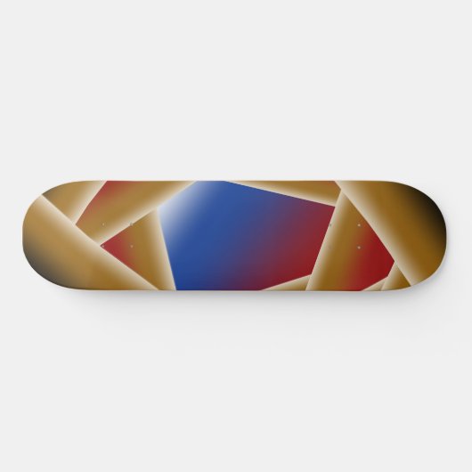 Zwart Blauw Rood Goud Ombre Afgrond Abstracte Kuns Persoonlijk Skateboard (Horizontaal)
