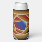 Zwart Blauw Rood Goud Ombre Afgrond Abstracte Kuns Seltzer Blikjeskoeler (Seltzer Voorkant)