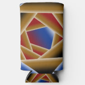 Zwart Blauw Rood Goud Ombre Afgrond Abstracte Kuns Seltzer Blikjeskoeler (Voorkant)