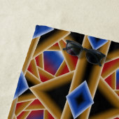 Zwart Blauw Rood Goud Ombre Afgrond Abstracte Kuns Strandlaken (In situ)