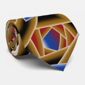 Zwart Blauw Rood Goud Ombre Afgrond Abstracte Kuns Stropdas (Opgerold)