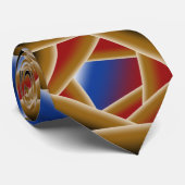 Zwart Blauw Rood Goud Ombre Afgrond Abstracte Kuns Stropdas (Opgerold)