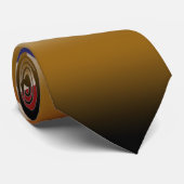 Zwart Blauw Rood Goud Ombre Afgrond Abstracte Kuns Stropdas (Opgerold)