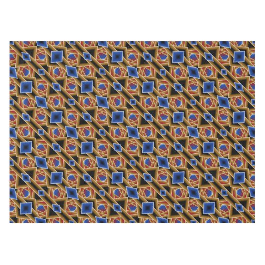 Zwart Blauw Rood Goud Ombre Afgrond Abstracte Kuns Tafelkleed (Voorkant (Horizontaal))