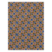 Zwart Blauw Rood Goud Ombre Afgrond Abstracte Kuns Tafelkleed (Voorkant)