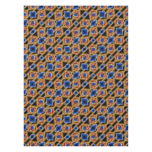 Zwart Blauw Rood Goud Ombre Afgrond Abstracte Kuns Tafelkleed (Voorkant)