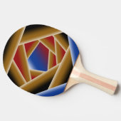Zwart Blauw Rood Goud Ombre Afgrond Abstracte Kuns Tafeltennisbatje (Zijkant)