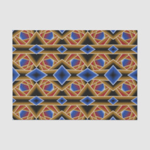 Zwart Blauw Rood Goud Ombre Afgrond Abstracte Kuns Tissuepapier