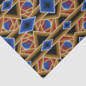 Zwart Blauw Rood Goud Ombre Afgrond Abstracte Kuns Tissuepapier (Detail)