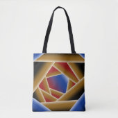 Zwart Blauw Rood Goud Ombre Afgrond Abstracte Kuns Tote Bag (Voorkant)
