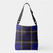 Zwart Blauw Rood Tartan Plaid Houndstooth Crossbody Tas (Voorkant)