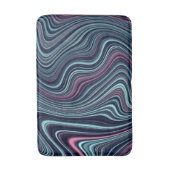 Zwart Blauw Roze Golvende Marmering Agaat Abstract Badmat (Voorkant Verticaal)
