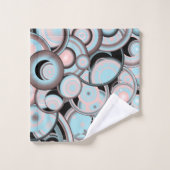 Zwart blauw roze mokkergradiënt Concentric Cirkel Bad Handdoek (Wasdoekje)