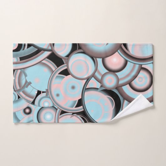 Zwart blauw roze mokkergradiënt Concentric Cirkel Bad Handdoek (Handdoek)