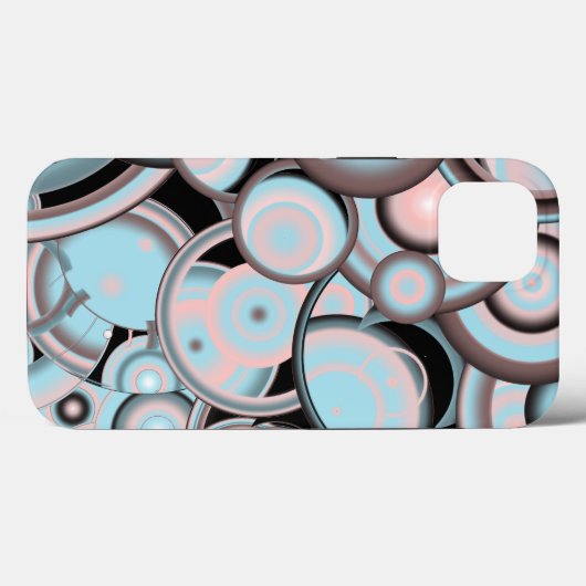 Zwart blauw roze mokkergradiënt Concentric Cirkel Case-Mate iPhone Case (Achterkant (horizontaal))