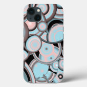 Zwart blauw roze mokkergradiënt Concentric Cirkel Case-Mate iPhone Case (Achterkant)