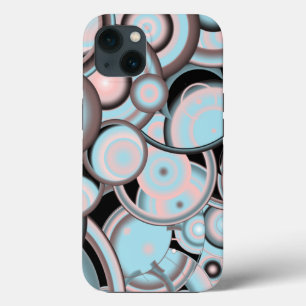 Zwart blauw roze mokkergradiënt Concentric Cirkel Case-Mate iPhone Case