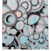 Zwart blauw roze mokkergradiënt Concentric Cirkel Douchegordijn (Voorkant)