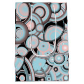 Zwart blauw roze mokkergradiënt Concentric Cirkel Medium Cadeauzakje (Achterkant)