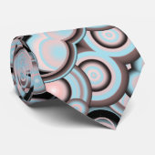 Zwart blauw roze mokkergradiënt Concentric Cirkel Stropdas (Opgerold)