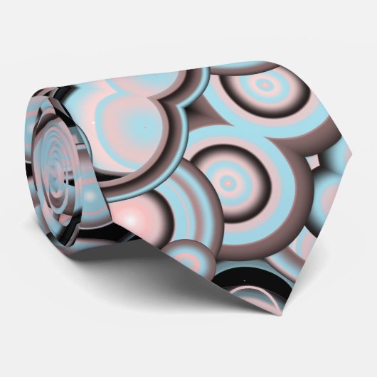 Zwart blauw roze mokkergradiënt Concentric Cirkel Stropdas (Opgerold)