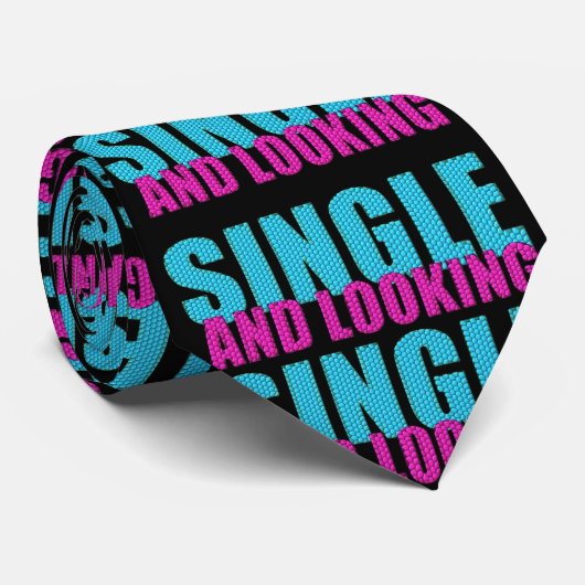 Zwart, blauw, roze stropdas (Opgerold)