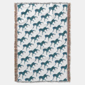 Zwart-blauw Silhouette-Zebra Deken (Voorkant Verticaal)