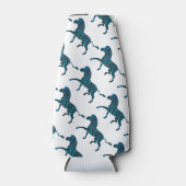 Zwart-blauw Silhouette-Zebra Flesjeskoeler (Voorkant)