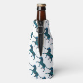 Zwart-blauw Silhouette-Zebra Flesjeskoeler (Fles Achterkant)