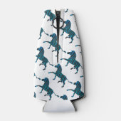 Zwart-blauw Silhouette-Zebra Flesjeskoeler (Achterkant)