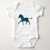 Zwart-blauw Silhouette-Zebra Romper (Voorkant)