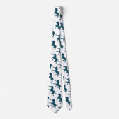 Zwart-blauw Silhouette-Zebra Stropdas (Voorkant)