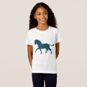 Zwart-blauw Silhouette-Zebra T-shirt (Voorkant volledig)