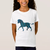 Zwart-blauw Silhouette-Zebra T-shirt (Voorkant)