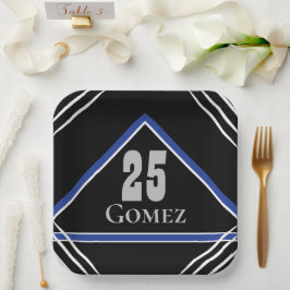 Zwart & Blauw Sport Thema Papieren Bord