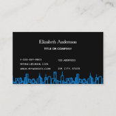Zwart blauw stad skyline onroerend goed logo visitekaartje (Achterkant)