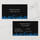 Zwart blauw stad skyline zakelijk onroerend goed visitekaartje (Voorkant / Achterkant)