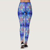 Zwart Blauw Star Custom Name Leggings Glas in lood (Achterkant)